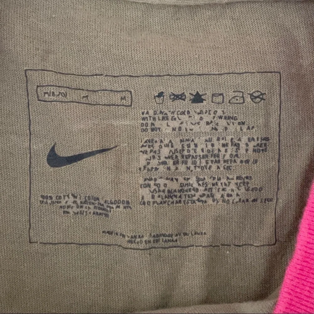 🌺 Nike Grey and Pink 3/4 Raglan Sleeve Active Top M